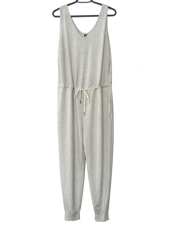 Joe Fresh Pants - EUC Cream Heathered Sleeveless Drawstring Jumpsuit Lounge Full Length Sz Large